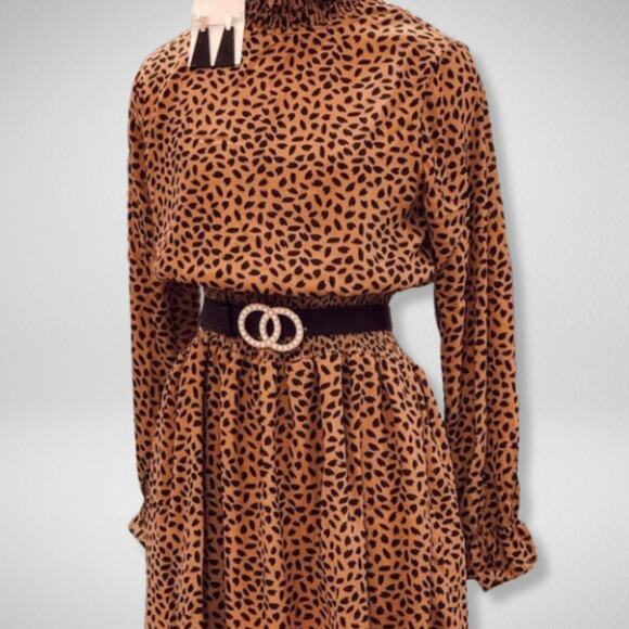 Adorn Boutique Leopard Print Dress - Size Medium - Picture 4 of 7